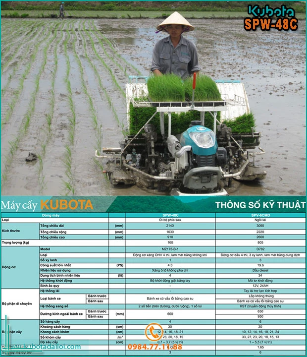 Máy cấy lúa Kubota SPW 48C