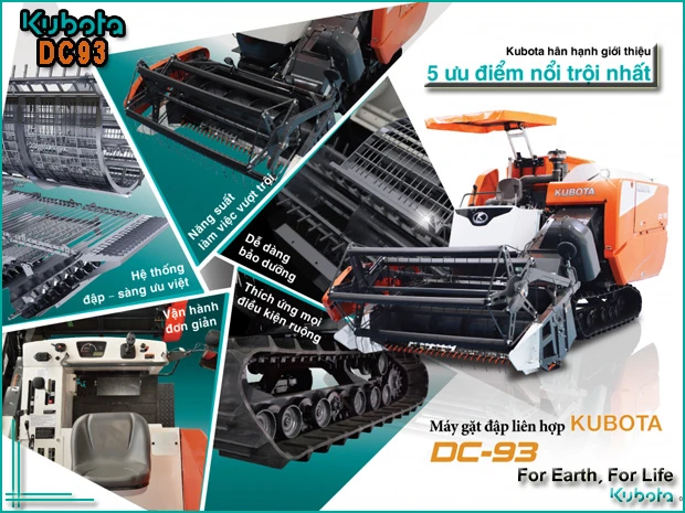Máy gặt đập liên hợp Kubota DC93