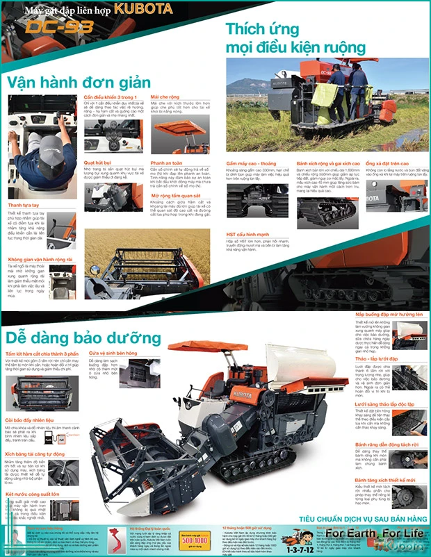 Máy gặt đập liên hợp Kubota DC93