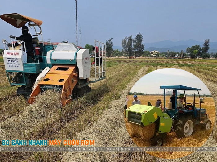 So sánh máy cuốn rơm Phan Tấn với Star và Runshine