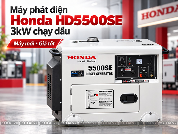 Máy phát điện Honda HD5500SE 3kW chạy dầu