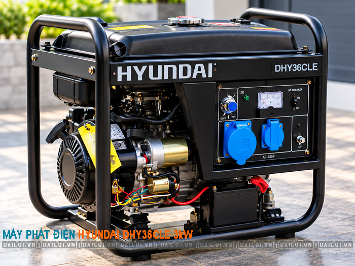 Máy phát điện Hyundai DHY36CLE 3kW chạy dầu