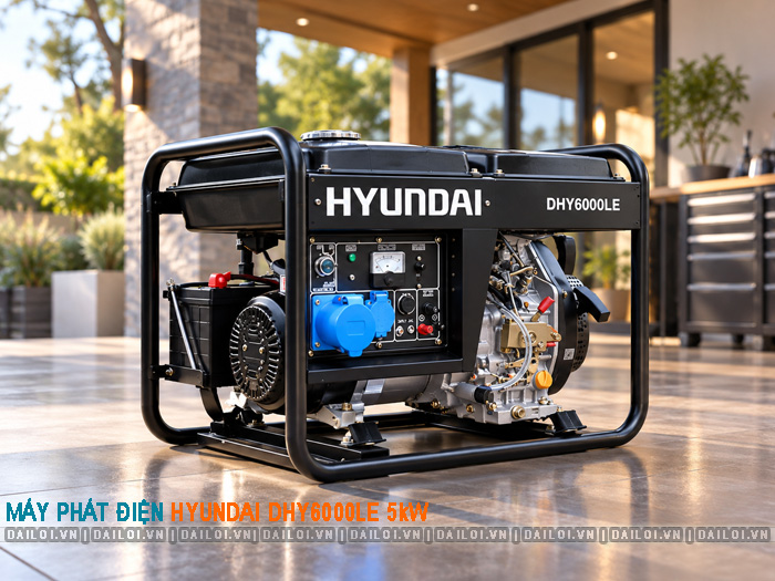 Máy phát điện Hyundai DHY6000LE 5kW chạy dầu