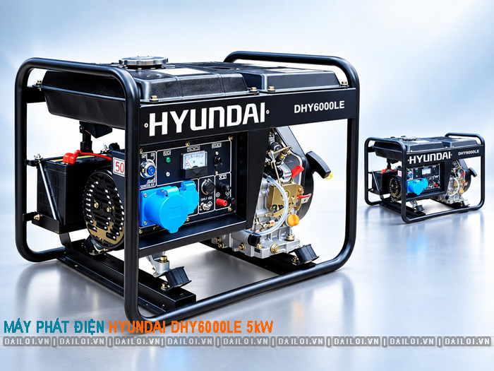 Máy phát điện Hyundai DHY6000LE 5kW chạy dầu