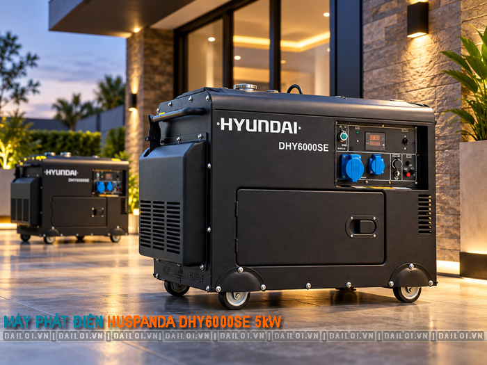 Máy phát điện Hyundai DHY6000SE 5kW chạy dầu