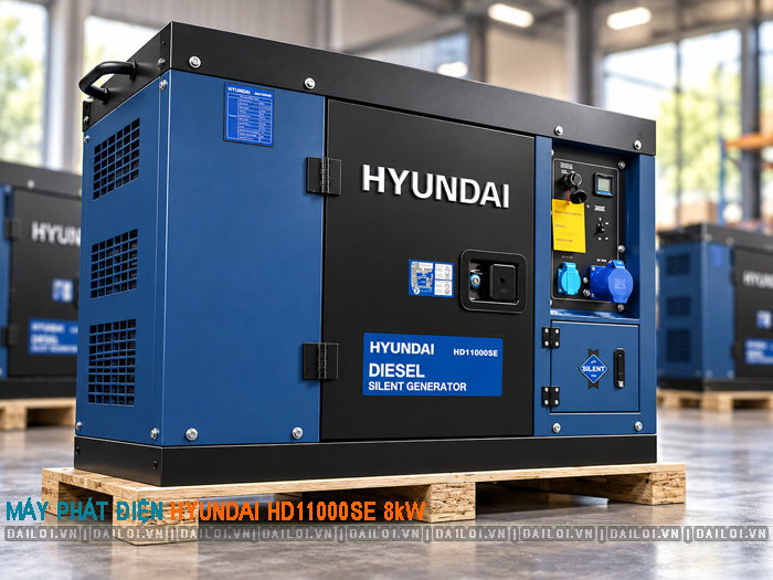 Máy phát điện Hyundai HD11000SE 8kW chạy dầu