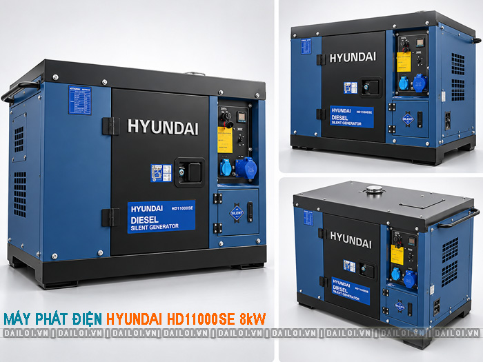 Máy phát điện Hyundai HD11000SE 8kW chạy dầu