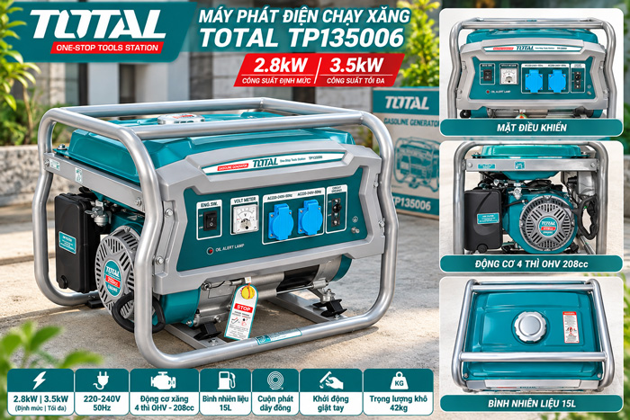 Máy phát điện Total TP135006 3.5kW