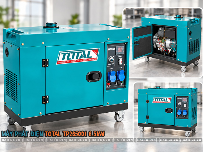 Máy phát điện Total TP265001 6.5kW chạy dầu
