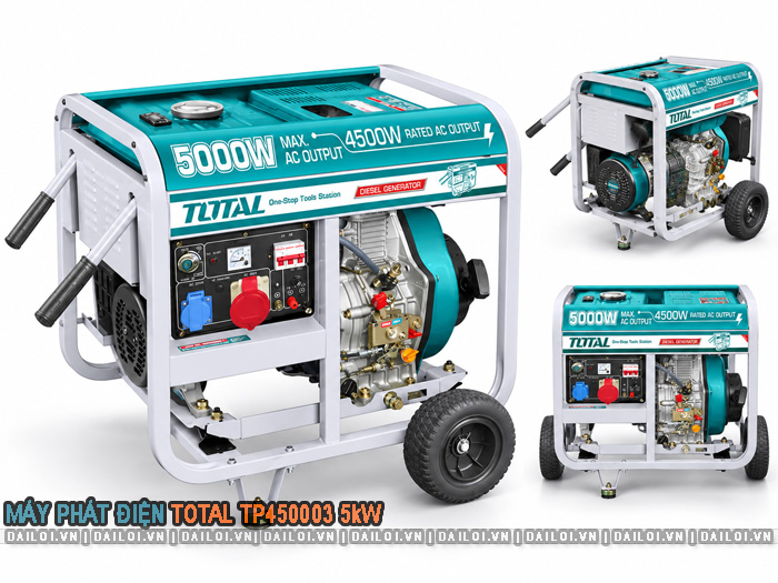 Máy phát điện Total TP450003 5kW chạy dầu
