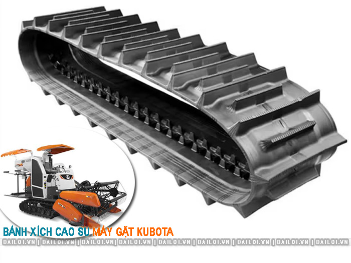Thông số bánh xích cao su máy gặt Kubota và cách đọc