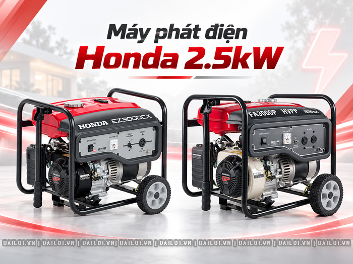 Các dòng máy phát điện Honda 2.5 kw và giá bán chi tiết
