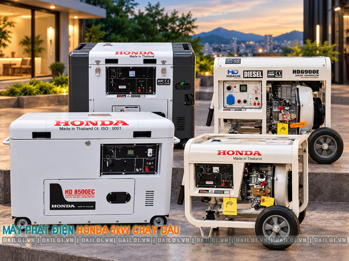 Top 4 máy phát điện Honda 5kW chạy dầu nên cân nhắc mua