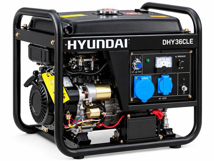 Máy phát điện Hyundai DHY36CLE 3kW chạy dầu