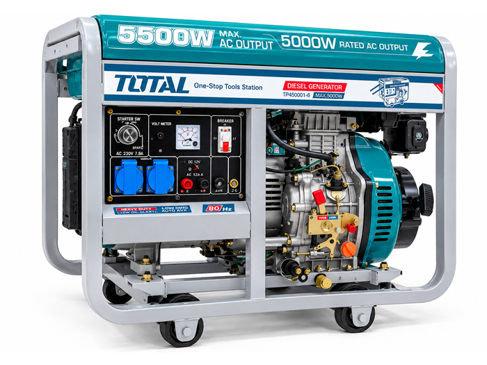 Máy phát điện Total TP450001 5kW chạy dầu